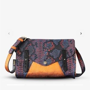 Paul Marius L’Indispensable Python - Abyss Metallic Orange Crossbody Bag